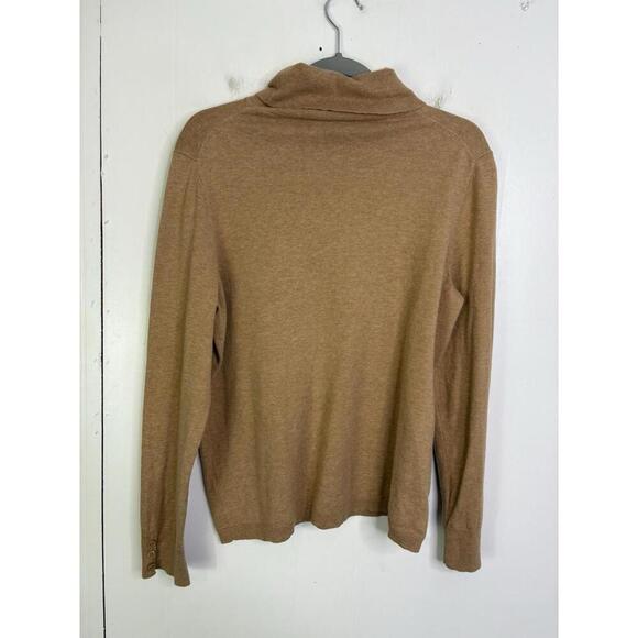 Talbots Sweater Womens Large Turtleneck Tan Classic Capsule Neutral Minimalist - Picture 3 of 9